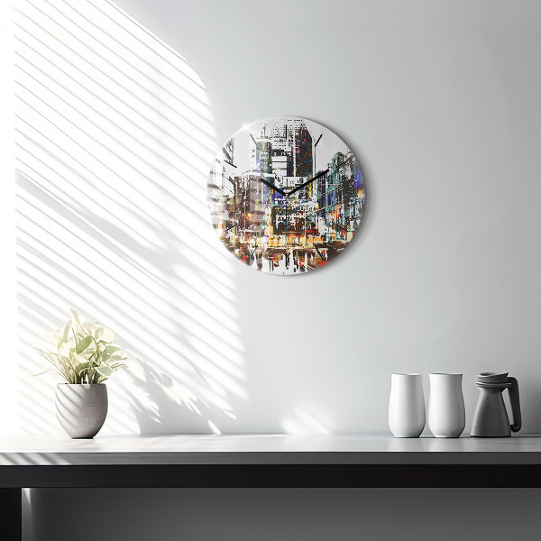 Round glass wall clock New York City