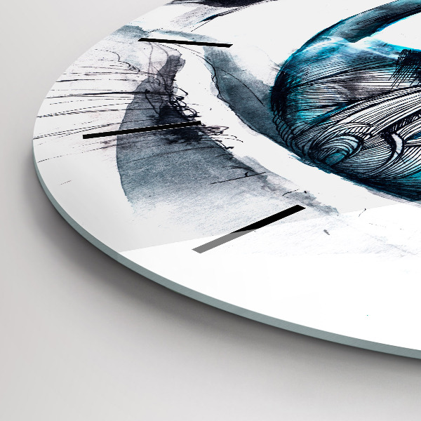 Round glass wall clock Wolf Eye Illustration