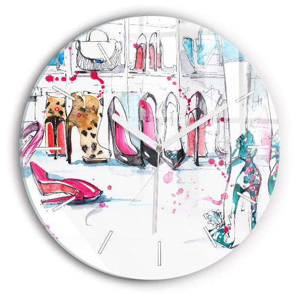 Round glass wall clock The element of femininity