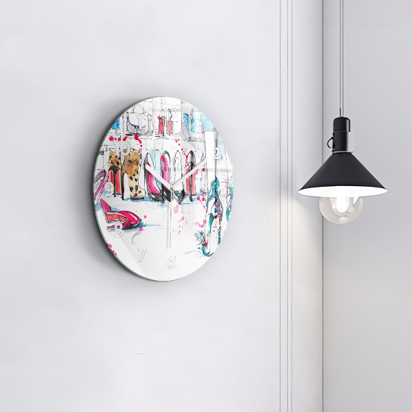 Round glass wall clock The element of femininity