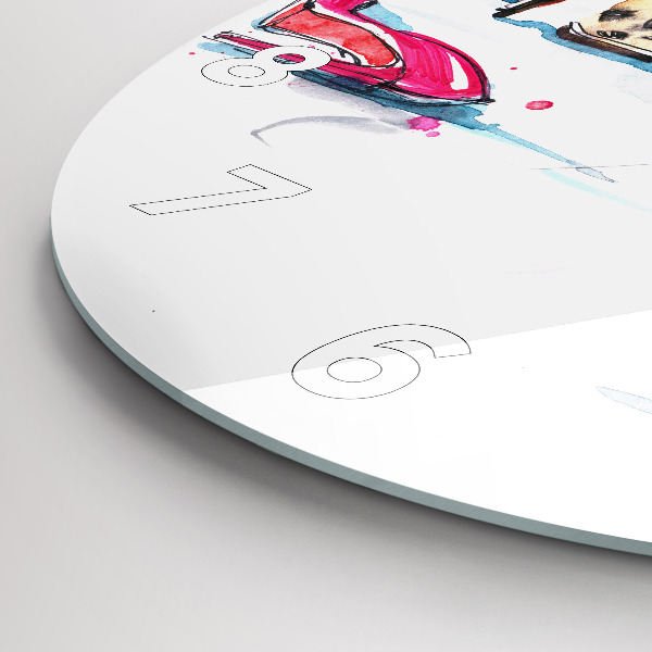 Round glass wall clock The element of femininity