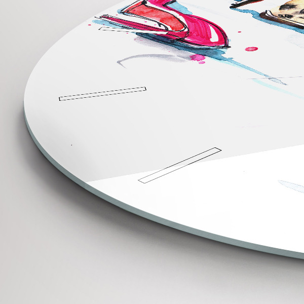 Round glass wall clock The element of femininity