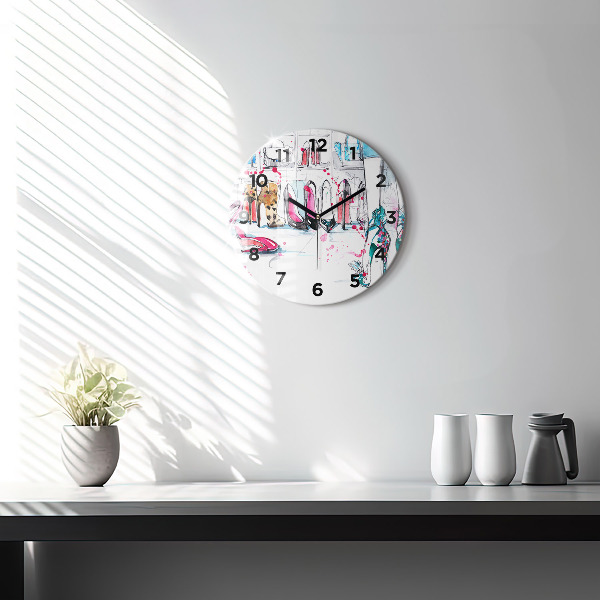Round glass wall clock The element of femininity