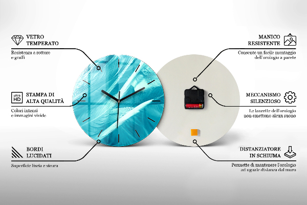 Round glass wall clock Portrait of a Mysterious Woman