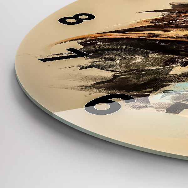 Round glass wall clock Owl - a sign of wisdom