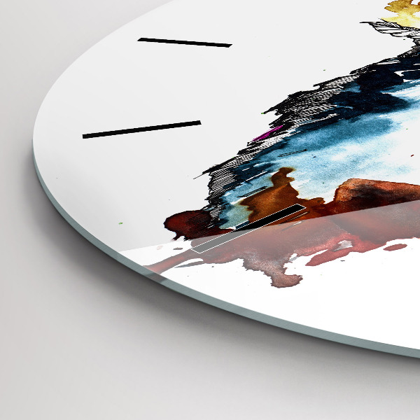 Round glass wall clock The Wolf and the Full Moon