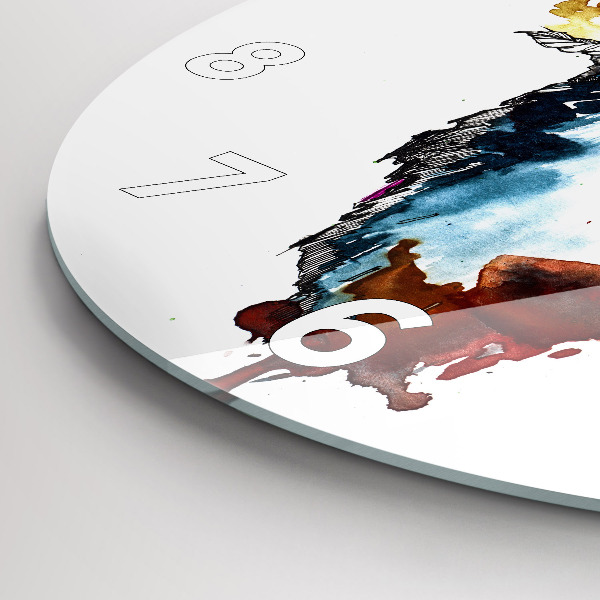 Round glass wall clock The Wolf and the Full Moon