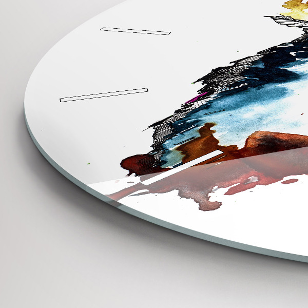 Round glass wall clock The Wolf and the Full Moon