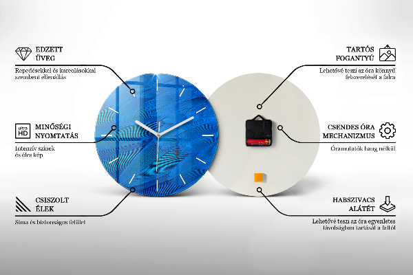 Round glass wall clock Time – Mechanism