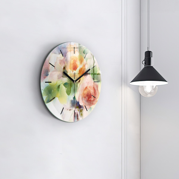 Round glass wall clock Visualization of Nature