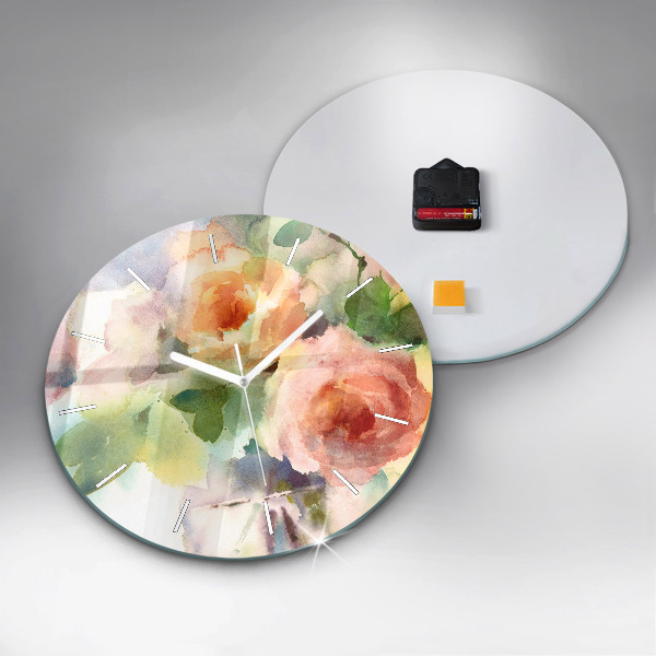 Round glass wall clock Visualization of Nature