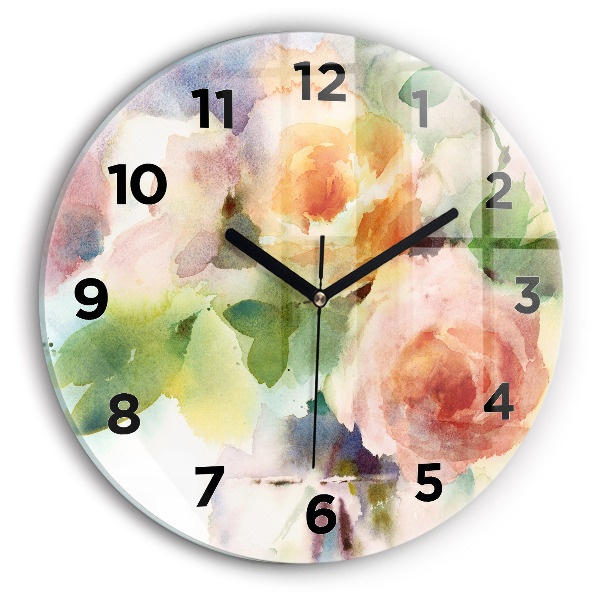 Round glass wall clock Visualization of Nature
