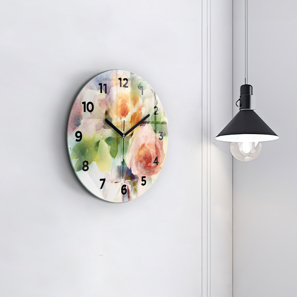 Round glass wall clock Visualization of Nature