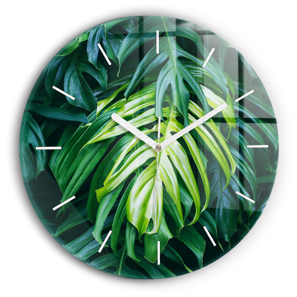 Round glass wall clock The Tropical Side of Nature