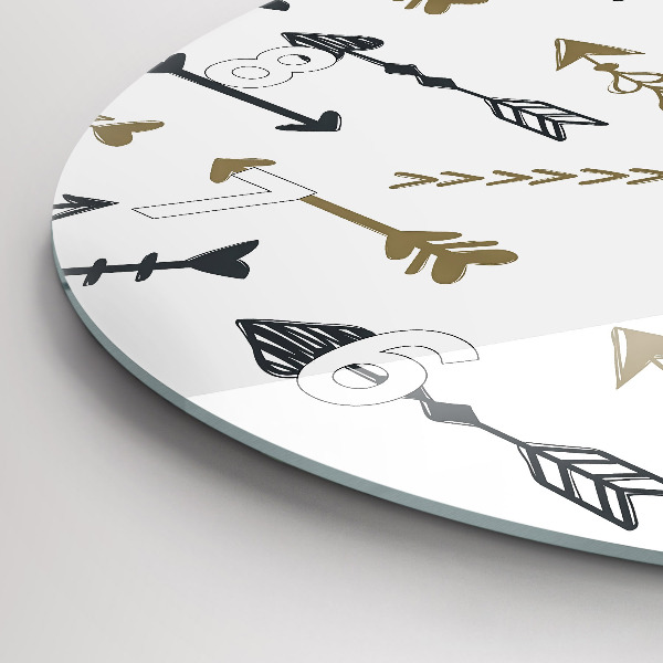 Round glass wall clock Geometric hipster pattern