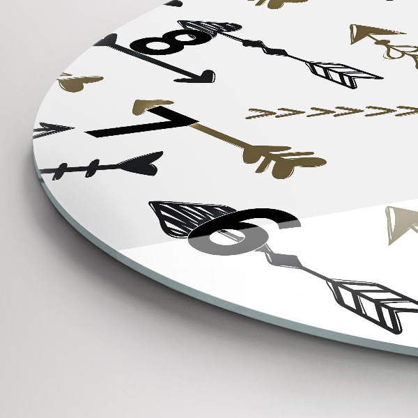 Round glass wall clock Geometric hipster pattern