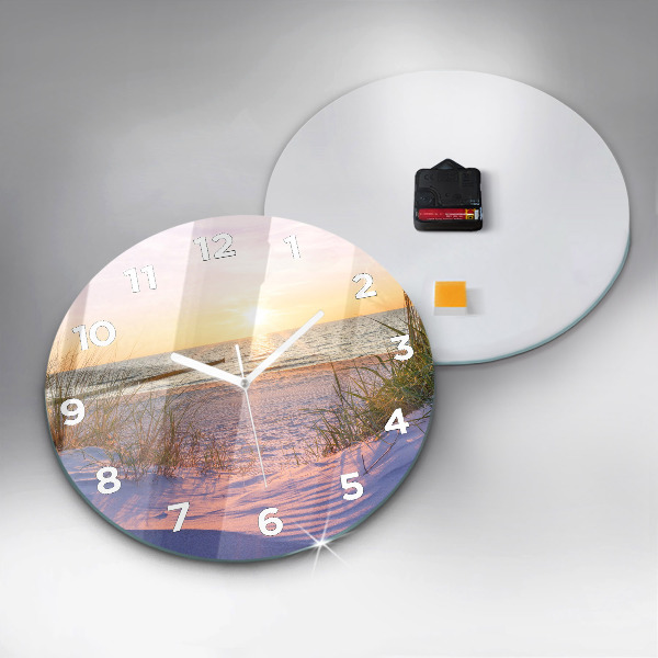 Round glass wall clock Polish Sunny Sea