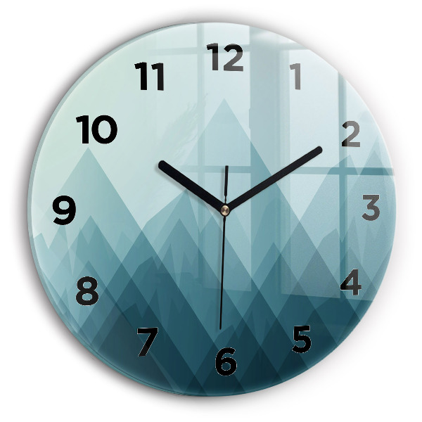 Round glass wall clock Geometric figures