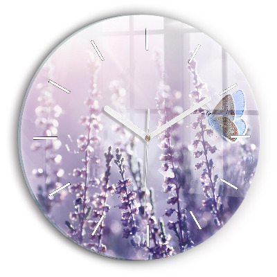 Round glass wall clock Abstraction