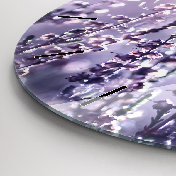 Round glass wall clock Abstraction