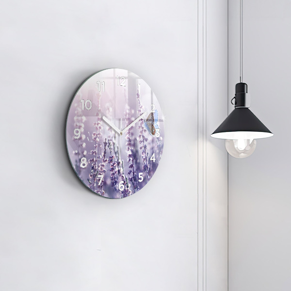 Round glass wall clock Abstraction