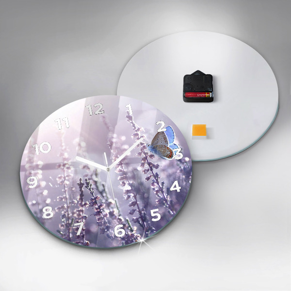 Round glass wall clock Abstraction