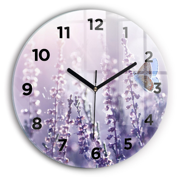 Round glass wall clock Abstraction