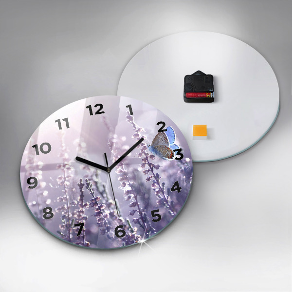Round glass wall clock Abstraction