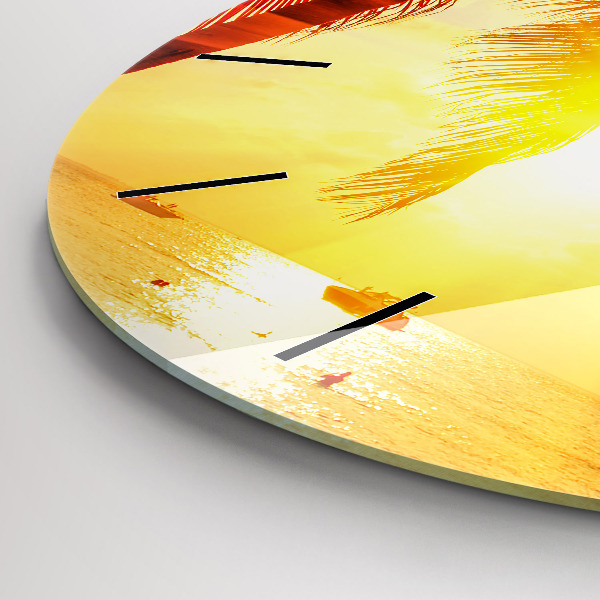 Round glass wall clock Holidays Rest