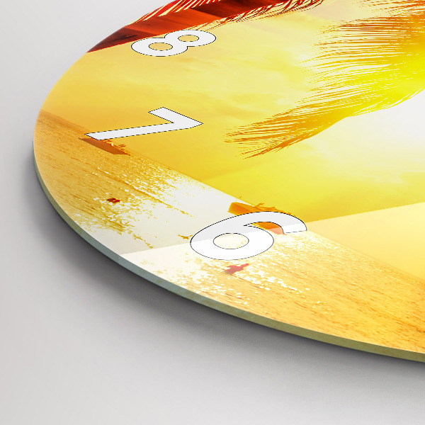 Round glass wall clock Holidays Rest