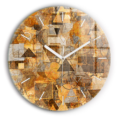 Round glass wall clock Geometric Shapes