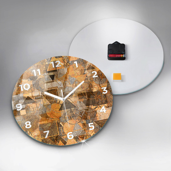 Round glass wall clock Geometric Shapes
