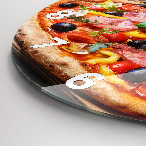 Round glass wall clock The Culinary Heart of Italy