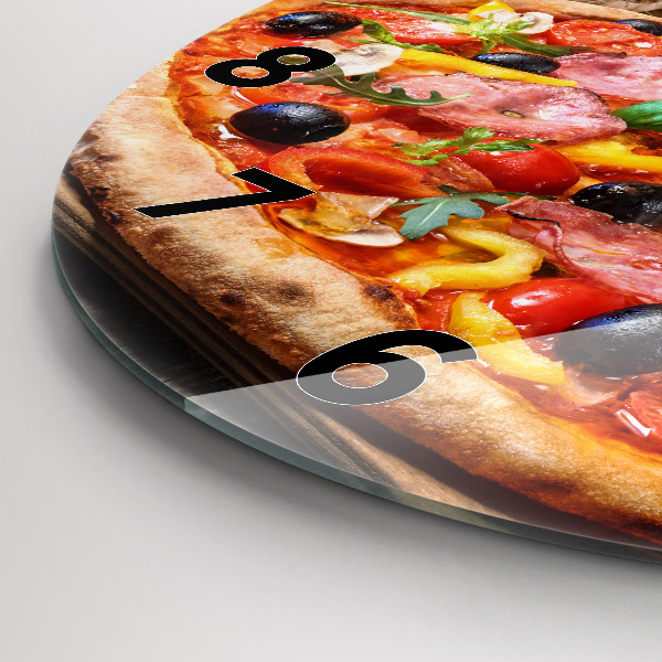 Round glass wall clock The Culinary Heart of Italy