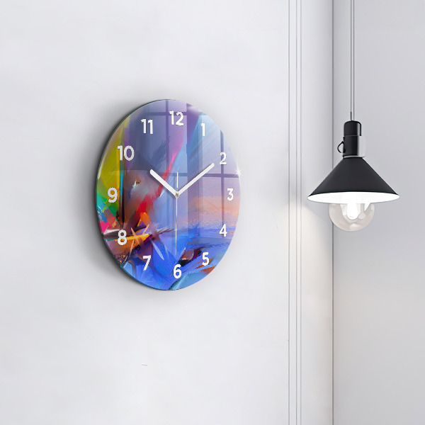 Round glass wall clock Seascape