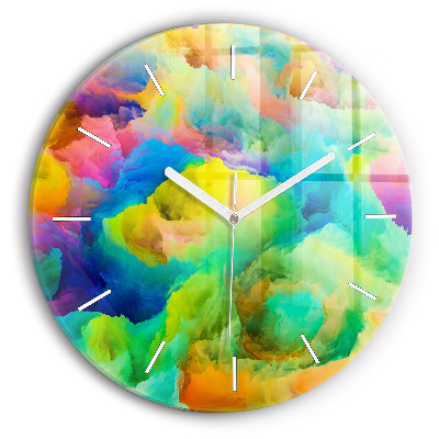 Round glass wall clock Fractal Texture