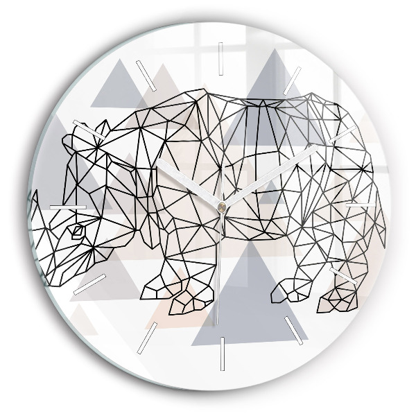 Round glass wall clock Geometric Pattern