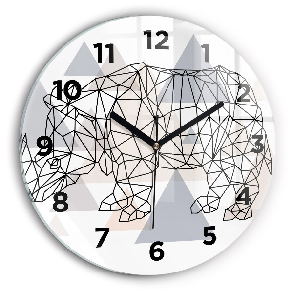 Round glass wall clock Geometric Pattern