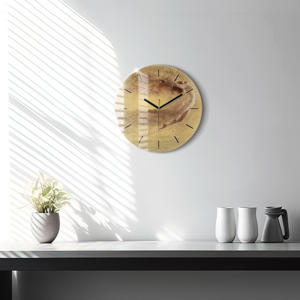 Round glass wall clock Woman in figure