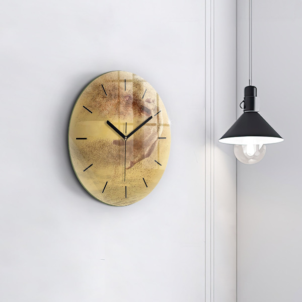 Round glass wall clock Woman in figure