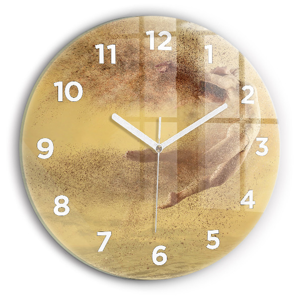 Round glass wall clock Woman in figure