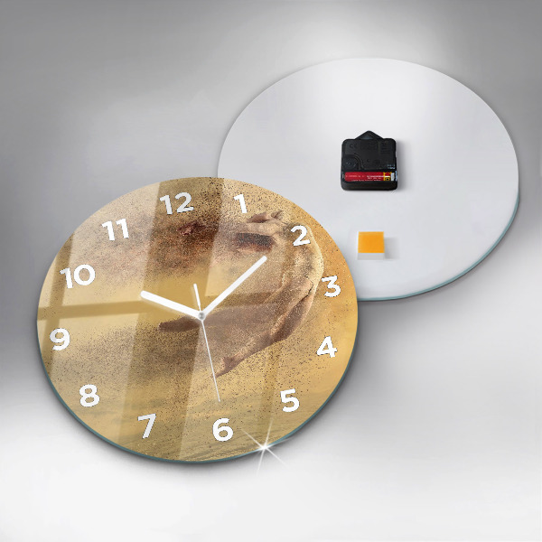 Round glass wall clock Woman in figure