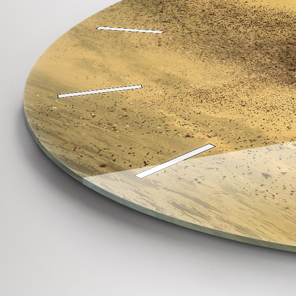 Round glass wall clock Woman in figure