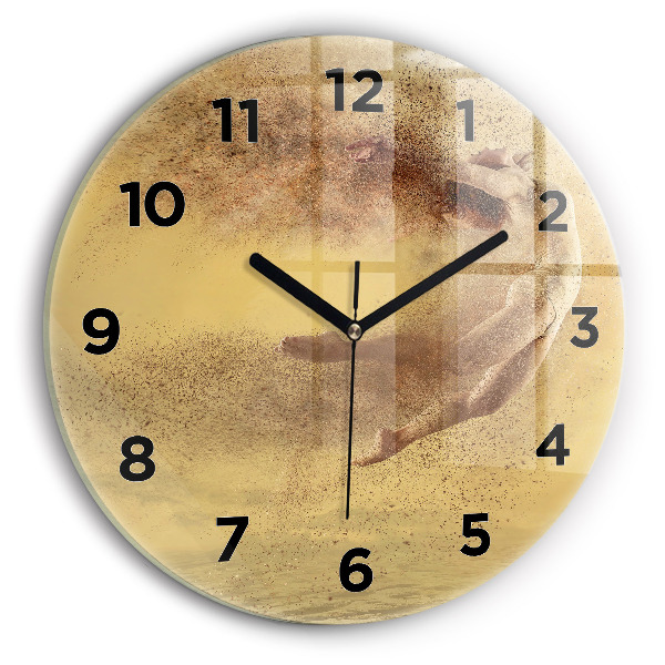 Round glass wall clock Woman in figure