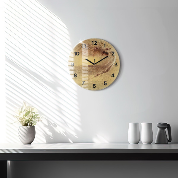 Round glass wall clock Woman in figure