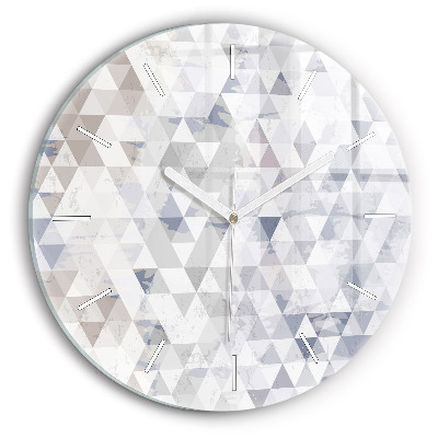 Round glass wall clock Geometric pattern