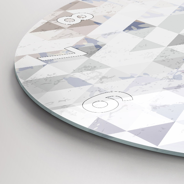 Round glass wall clock Geometric pattern