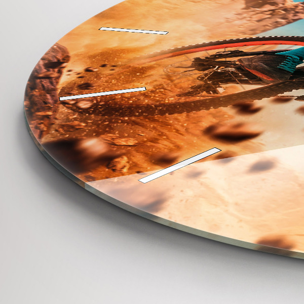 Round glass wall clock Stuntman and adrenaline
