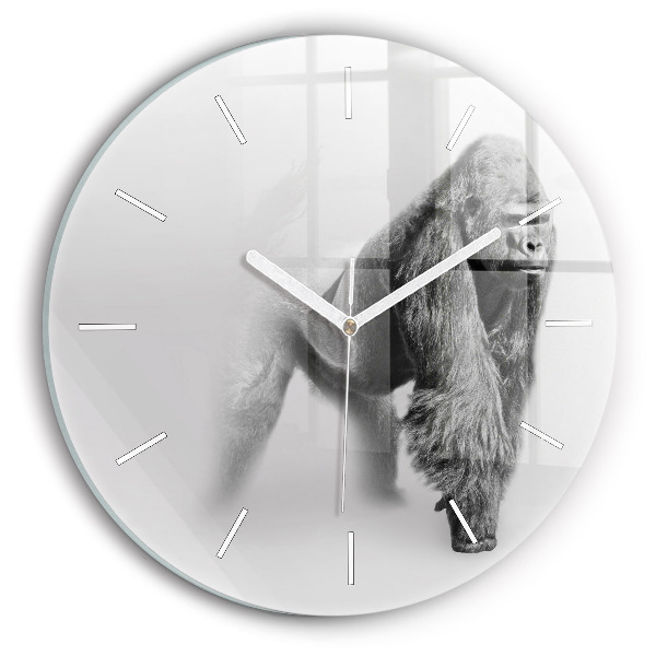 Round glass wall clock Animal Art Collection