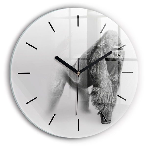 Round glass wall clock Animal Art Collection